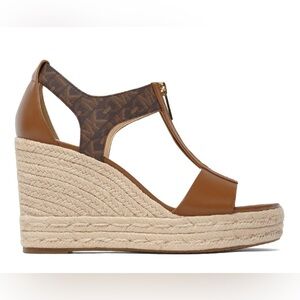 Michael Kors Berkley Mid Wedge Leather Sandals – Size 8.5M